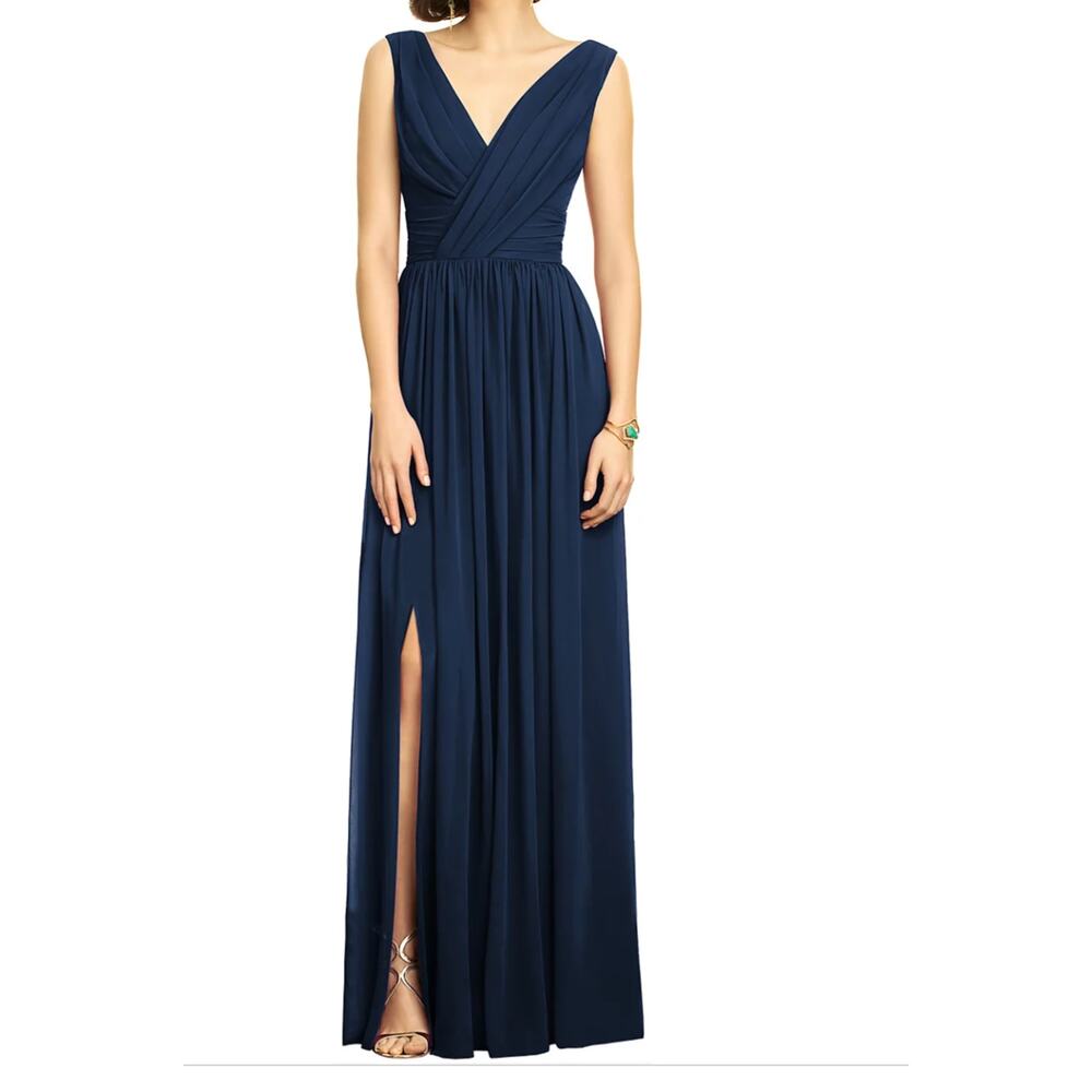 new Dessy Collection #2894 Bridesmaid Dress US 4 Midnight Navy Vivian Diamond